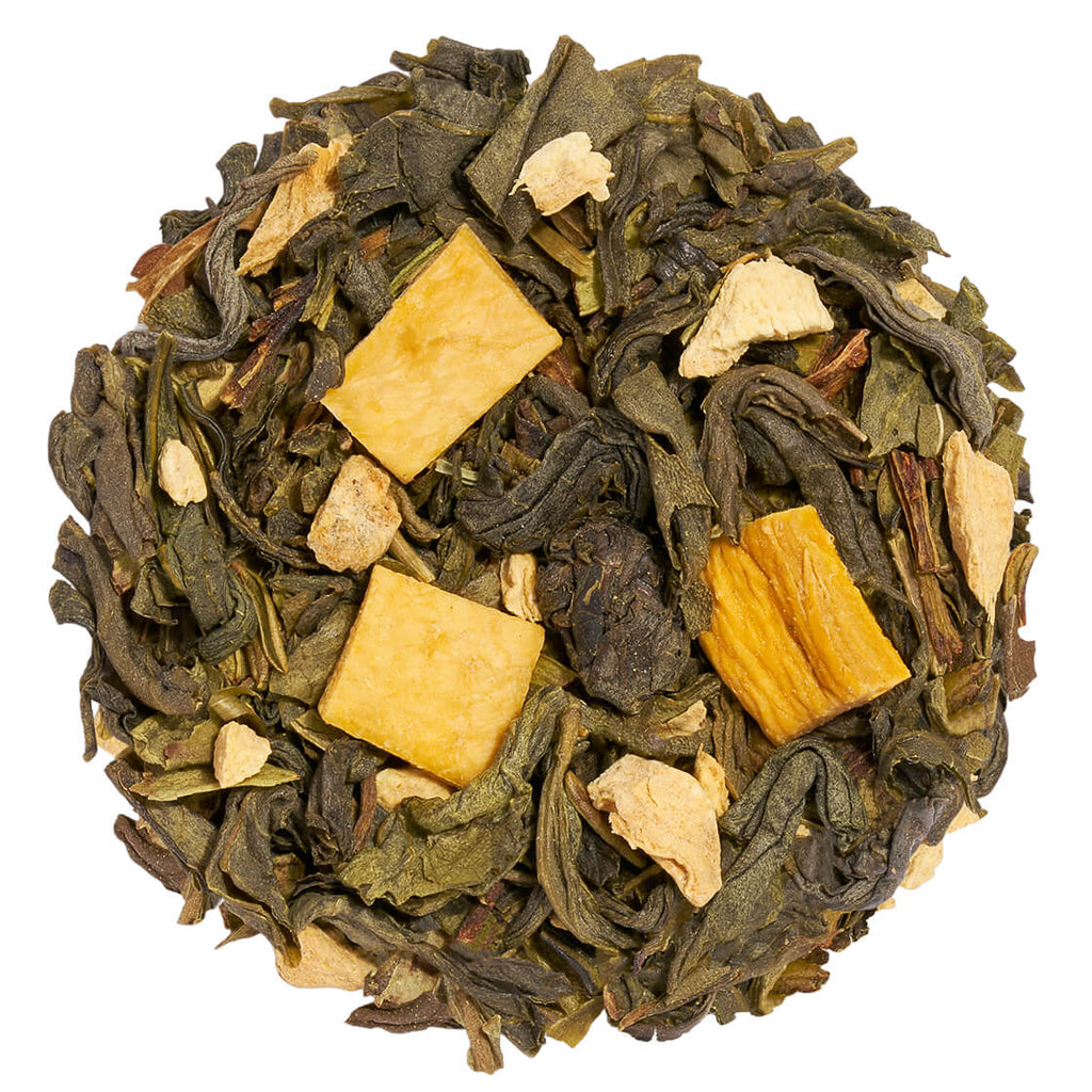 One Pound Loose Tea Pouch Green Mango Peach