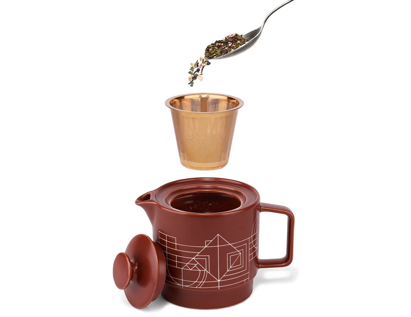 Frank Lloyd Wright Terra Teapot with Infuser